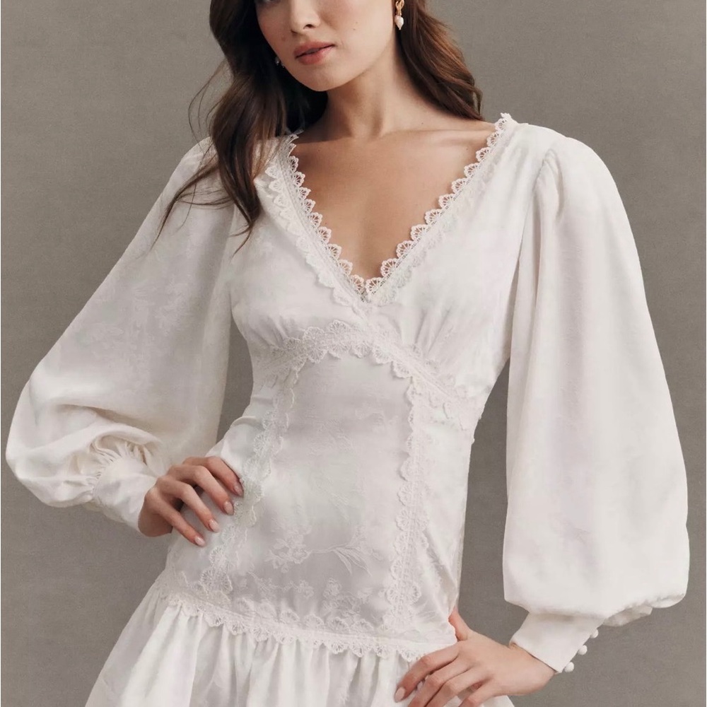 Anthropologie satin and lace mini dress - Picture 4 of 5